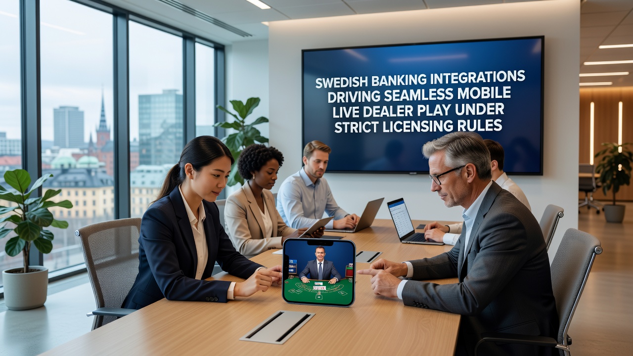 Mobile interface showing integrated Swedish banking options for live dealer play